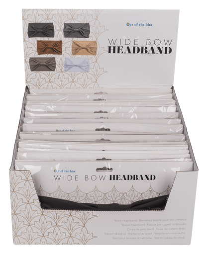 Textile Hairband, Bow, approx. 14 x 24 cm,