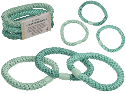 Textile hairband/bracelet, Blue Shades,