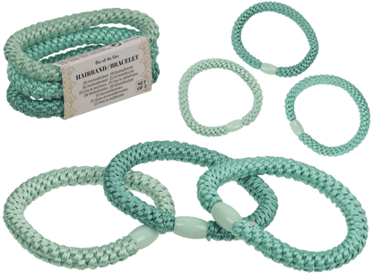 Textile hairband/bracelet, Blue Shades,