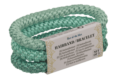 Textile hairband/bracelet, Blue Shades,