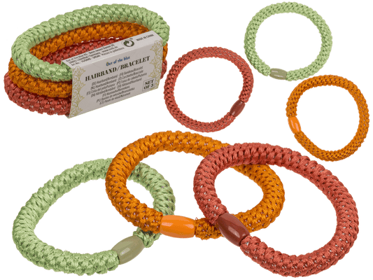 Textile hairband/bracelet, Colourful Mix
