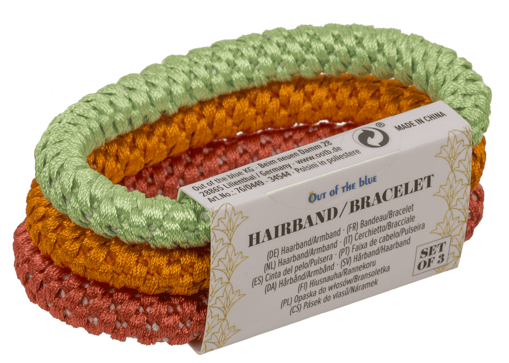 Textile hairband/bracelet, Colourful Mix