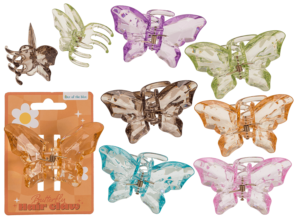Acrylic hair claw, Butterfly,
