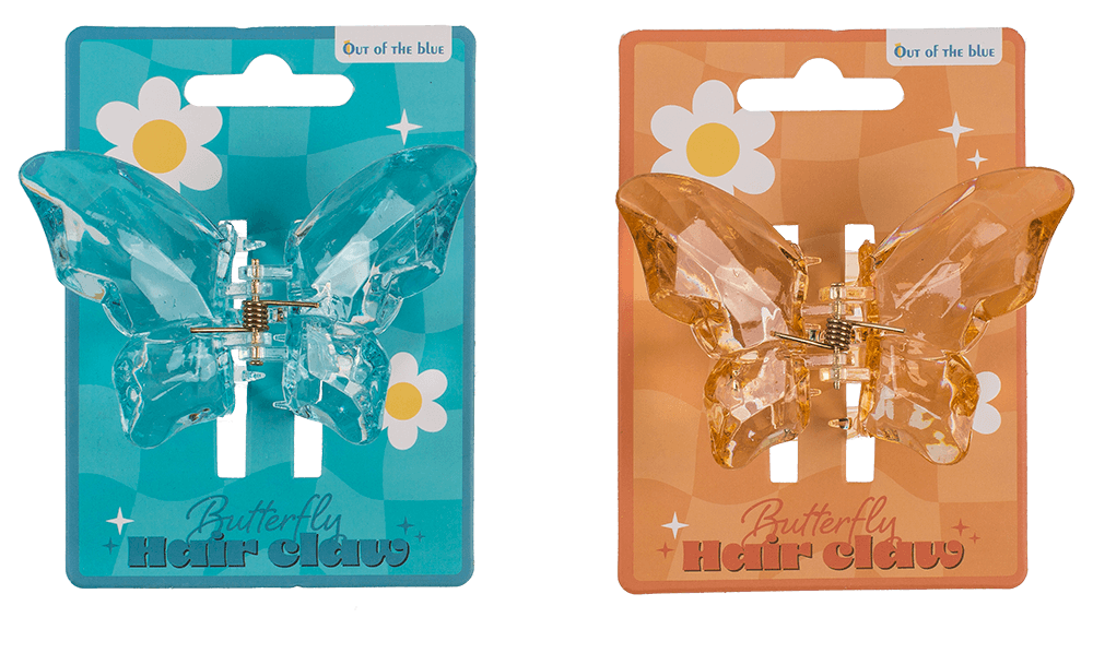 Acrylic hair claw, Butterfly,