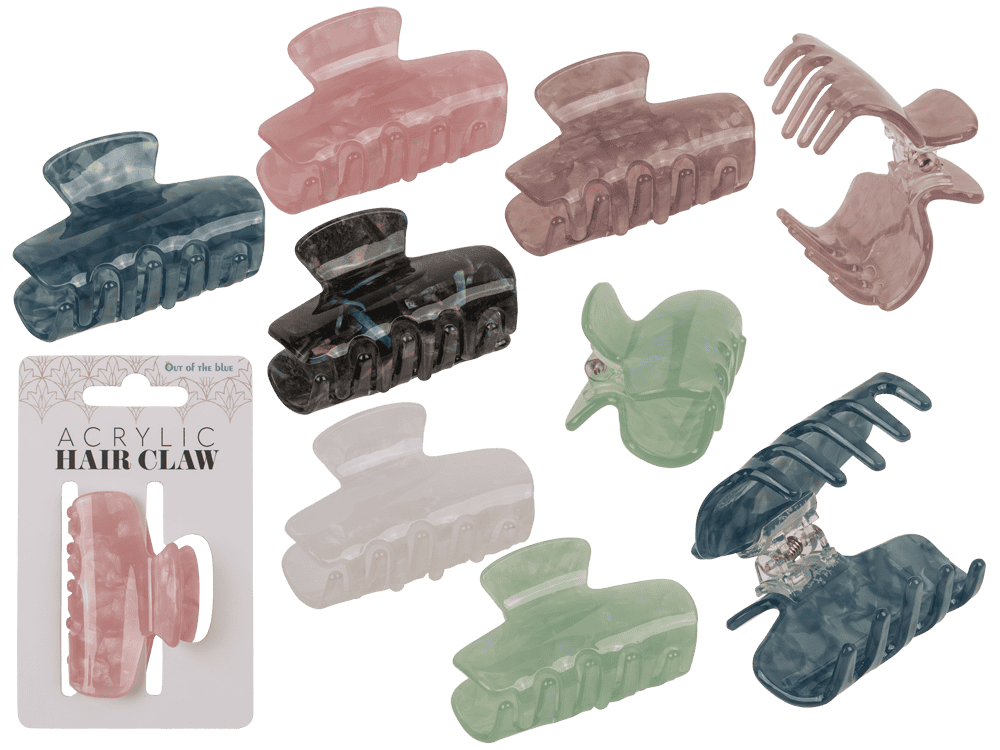 Acrylic hair claw, round, 6 cm,