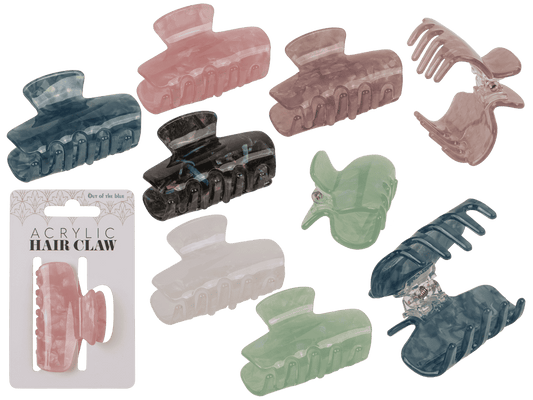 Acrylic hair claw, round, 6 cm,