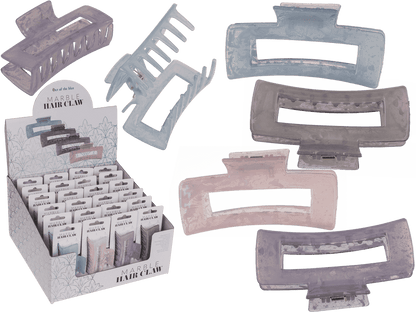 Hair claw, angular, Marble,