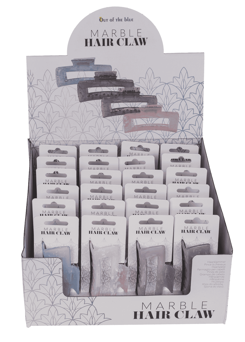 Hair claw, angular, Marble,