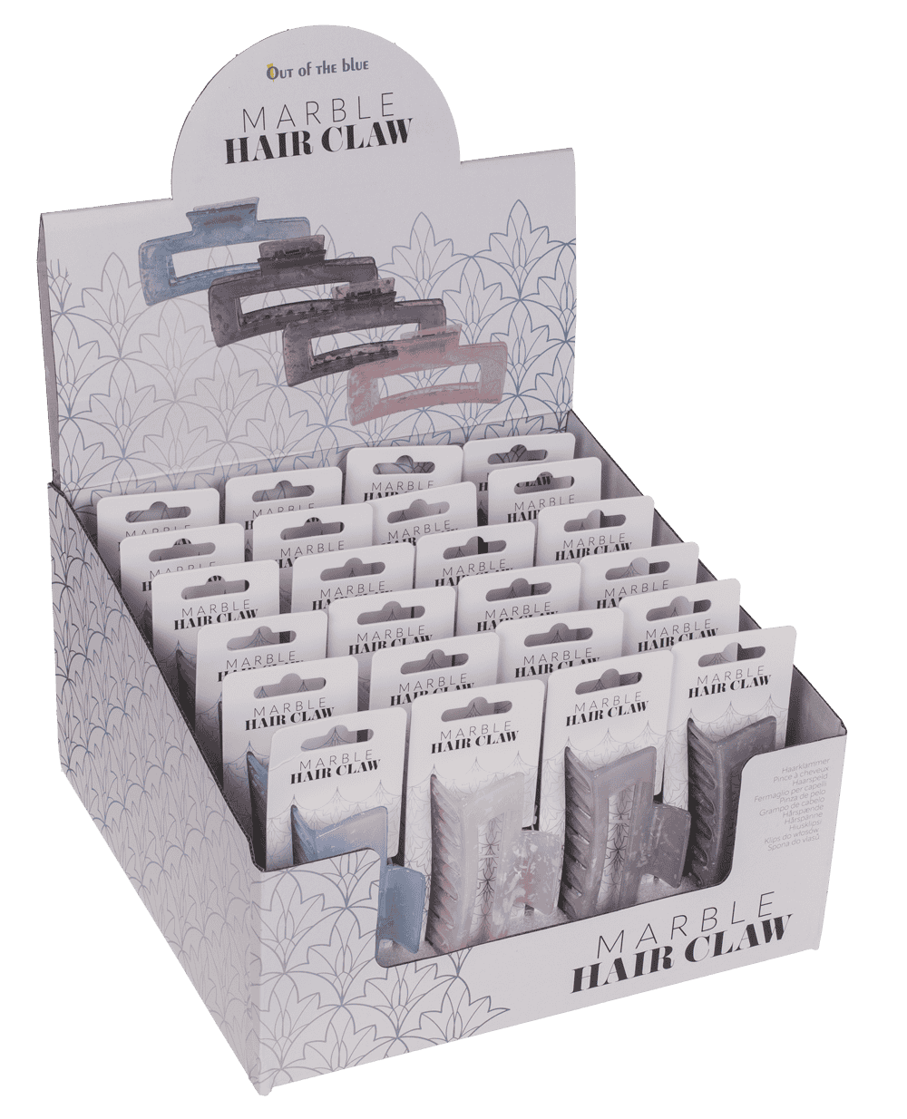 Hair claw, angular, Marble,