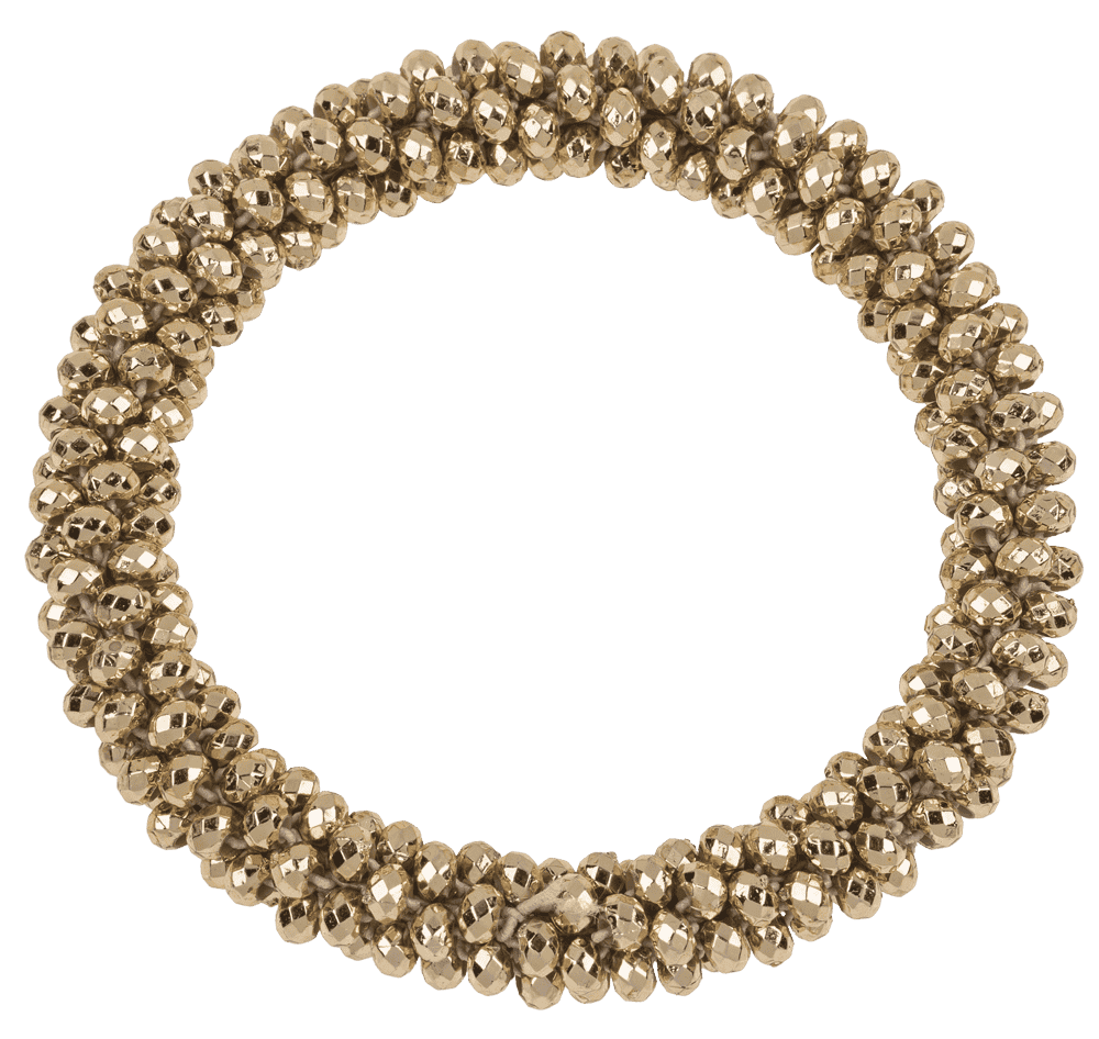 Textile hairband/bracelet with plastic beads,