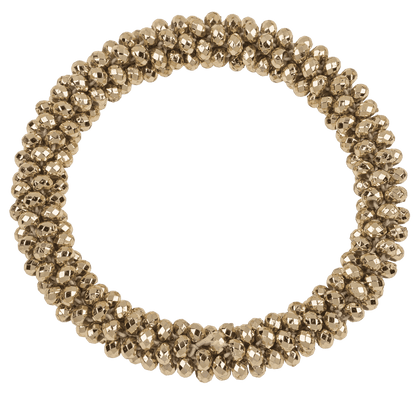 Textile hairband/bracelet with plastic beads,