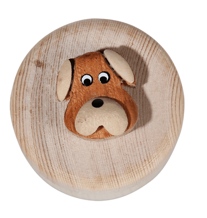 Natural wood milk teeth jar, Animals,