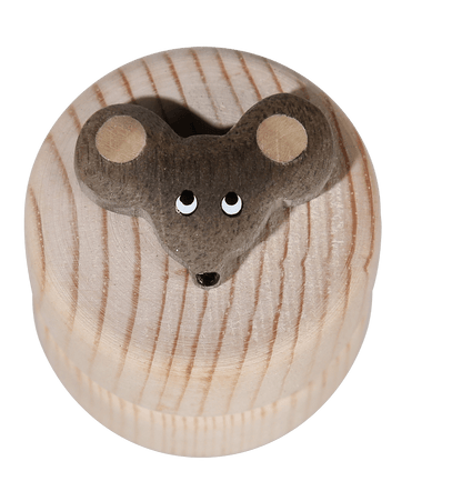 Natural wood milk teeth jar, Animals,