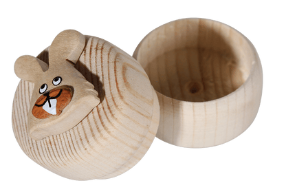 Natural wood milk teeth jar, Animals,