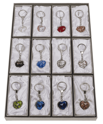 Keyring, glass heart,
