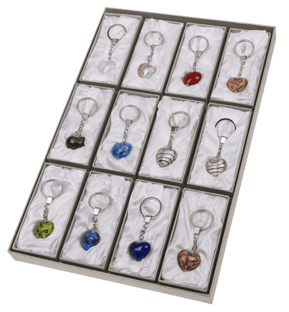 Keyring, glass heart,