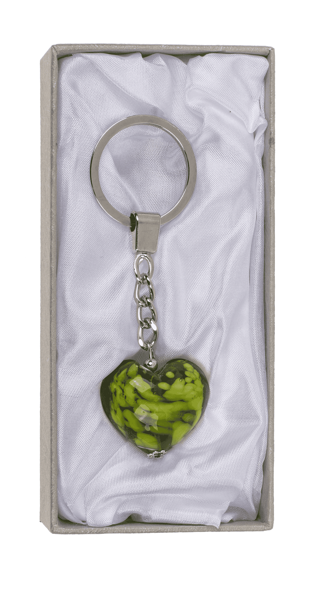 Keyring, glass heart,