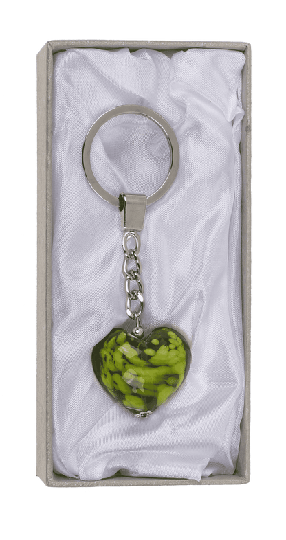 Keyring, glass heart,