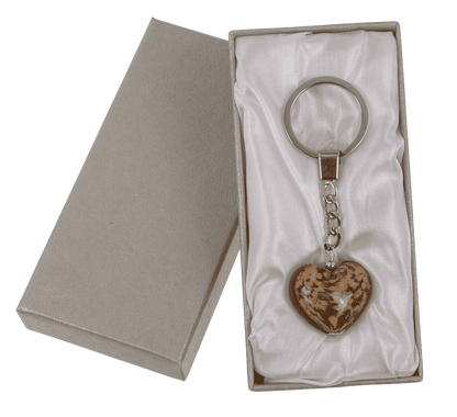 Keyring, glass heart,