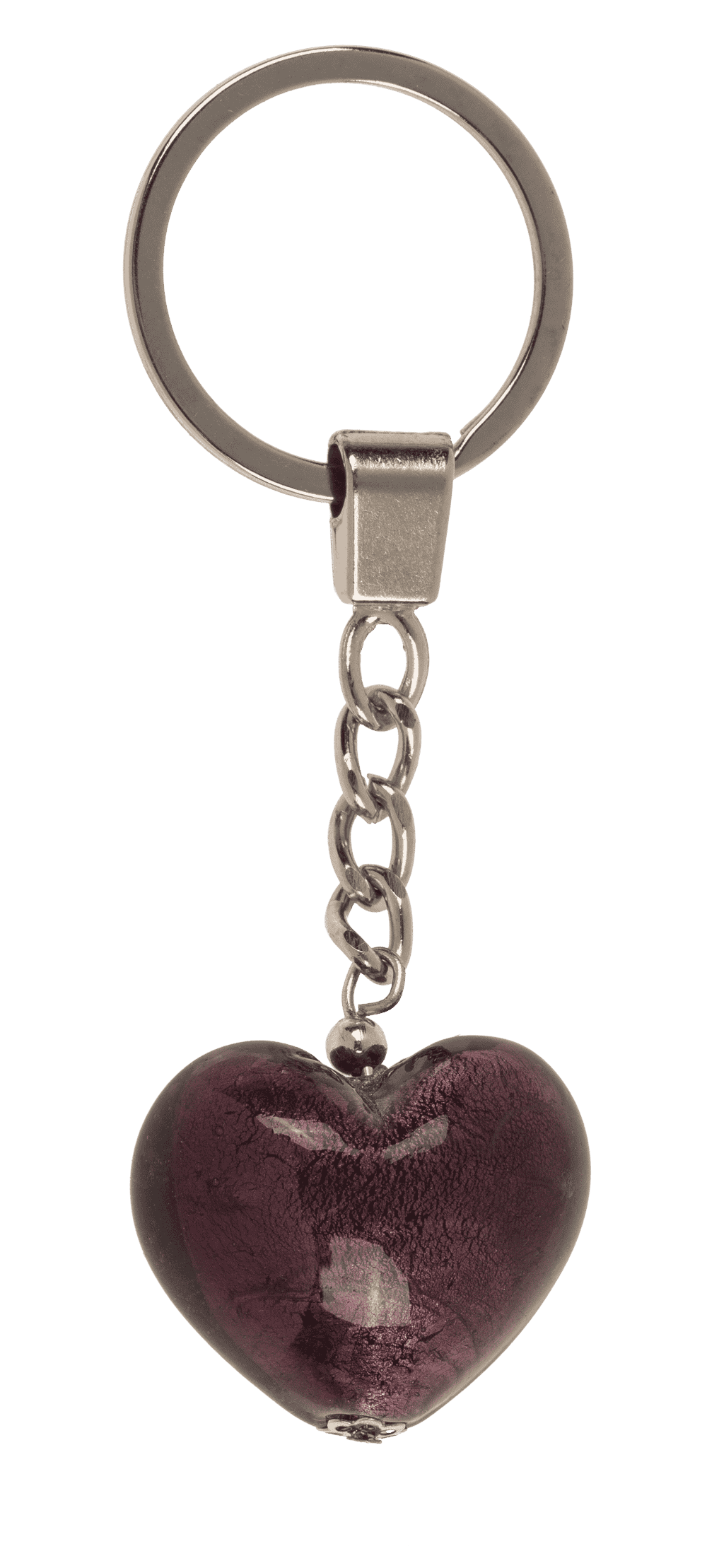 Keyring, glass heart,