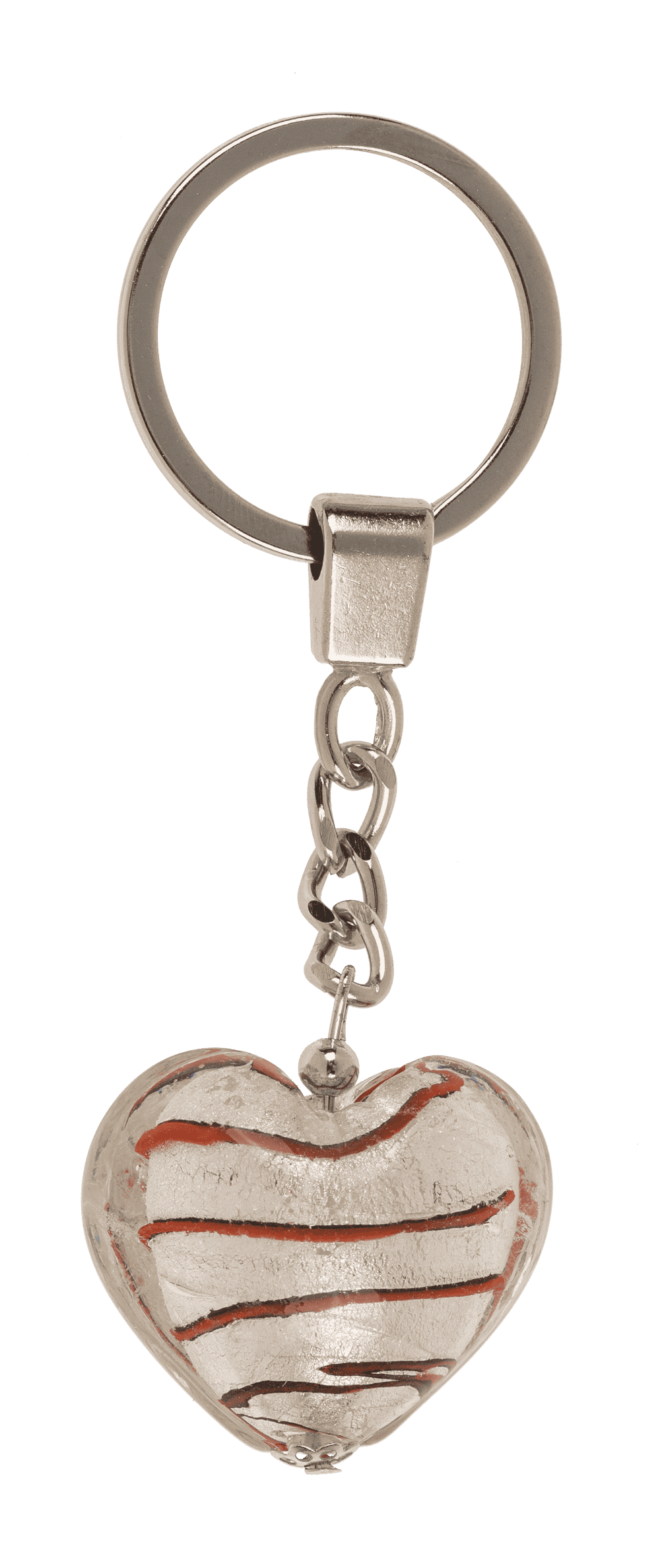 Keyring, glass heart,