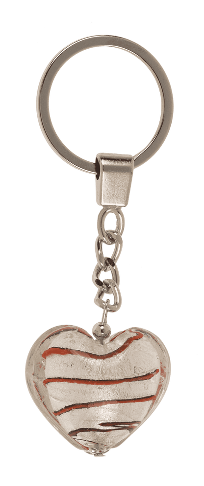 Keyring, glass heart,