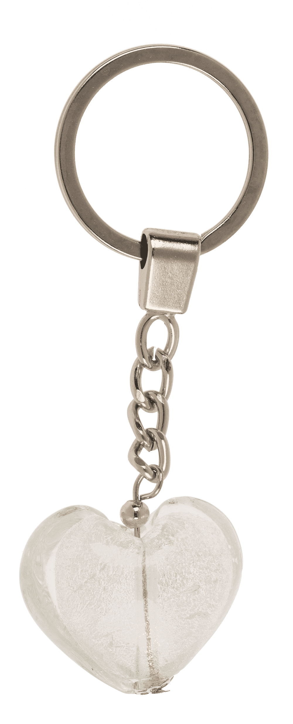 Keyring, glass heart,