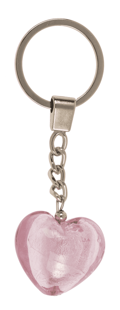 Keyring, glass heart,