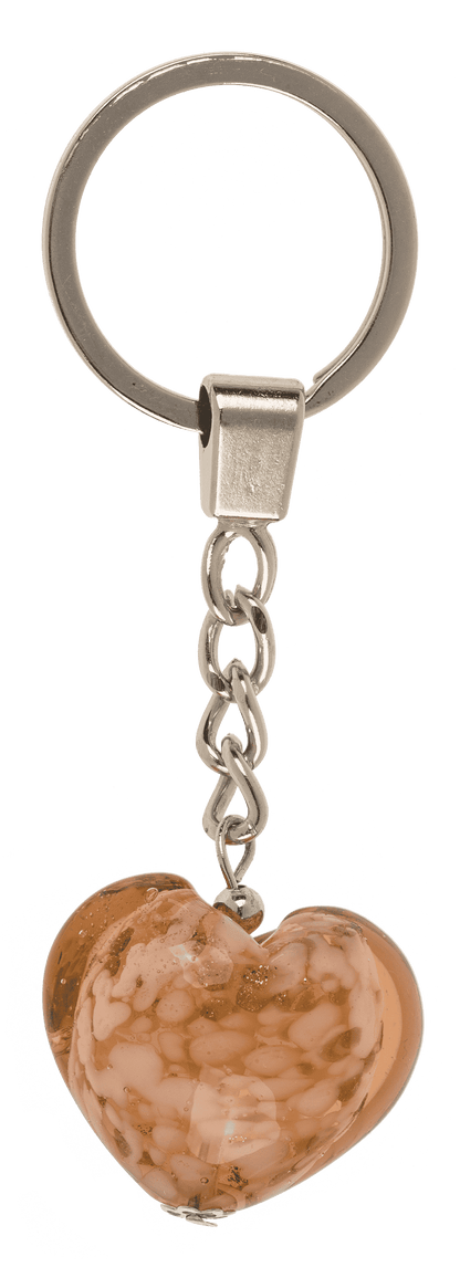 Keyring, glass heart,