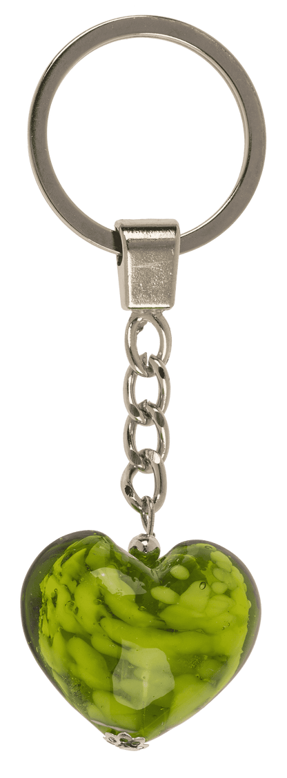 Keyring, glass heart,