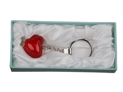 Keyring, glass heart,