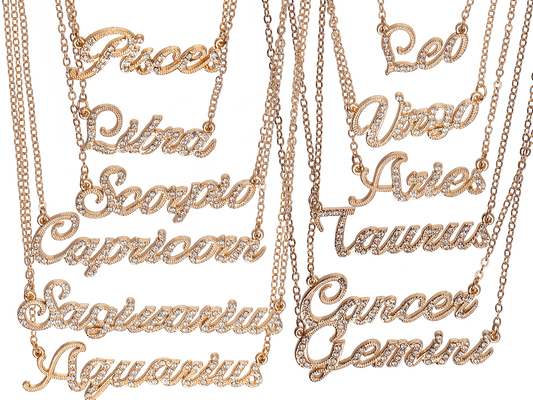 Necklace starter set, Zodiac, 12 ass.,