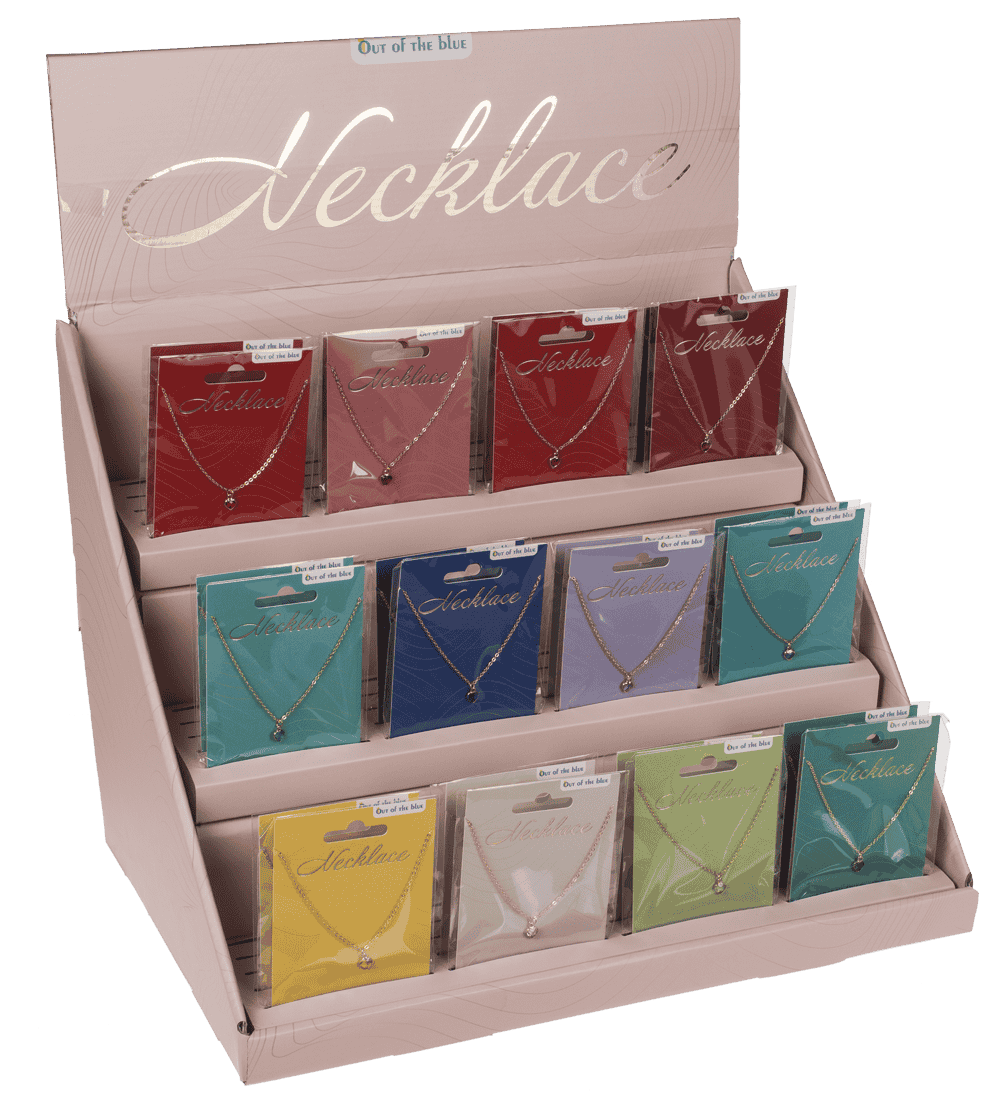 Necklace, with glass crystal in heart shape,