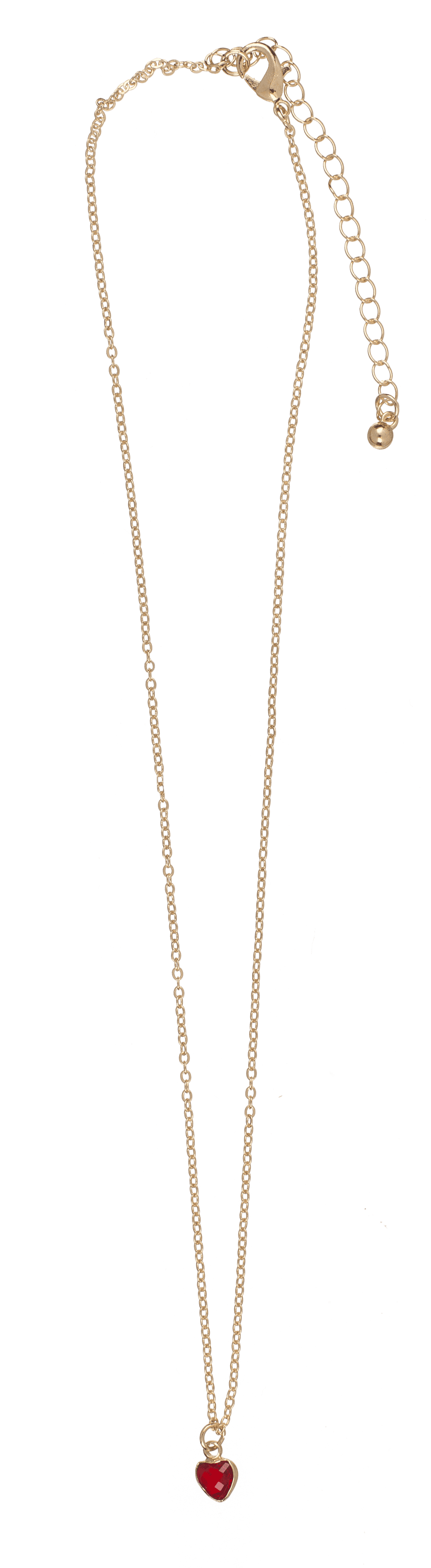 Necklace, with glass crystal in heart shape,