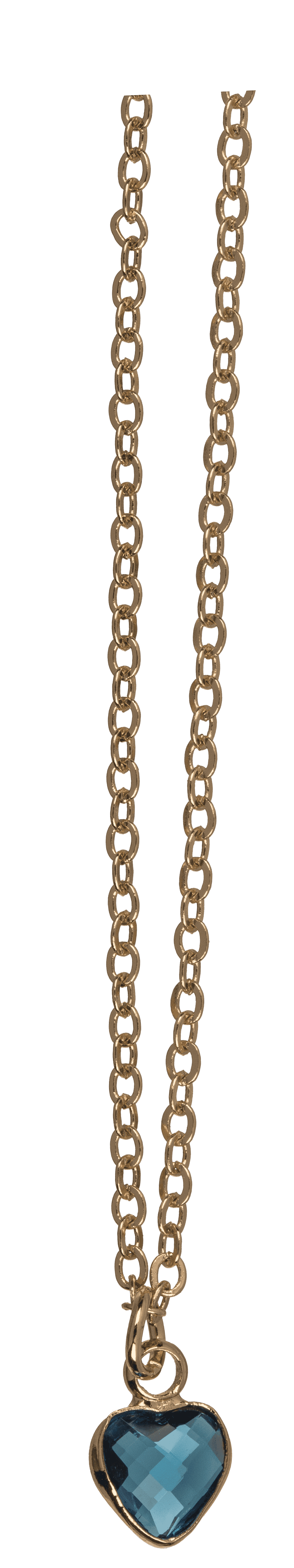 Necklace, with glass crystal in heart shape,