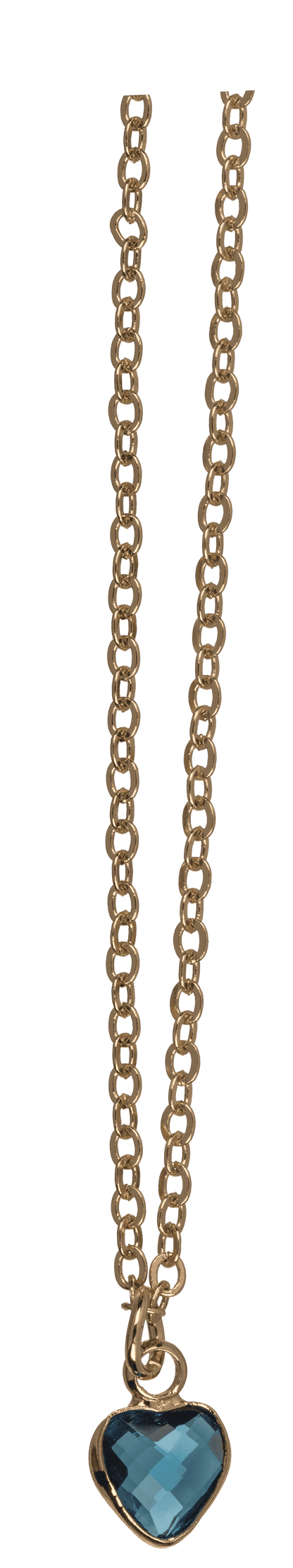 Necklace, with glass crystal in heart shape,