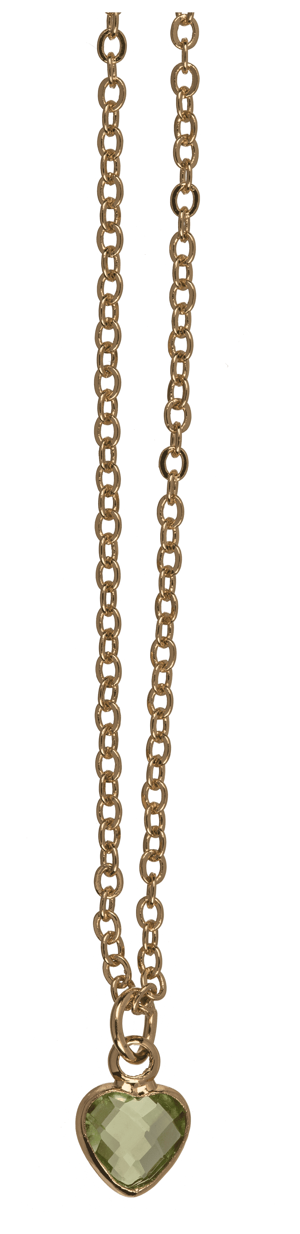 Necklace, with glass crystal in heart shape,