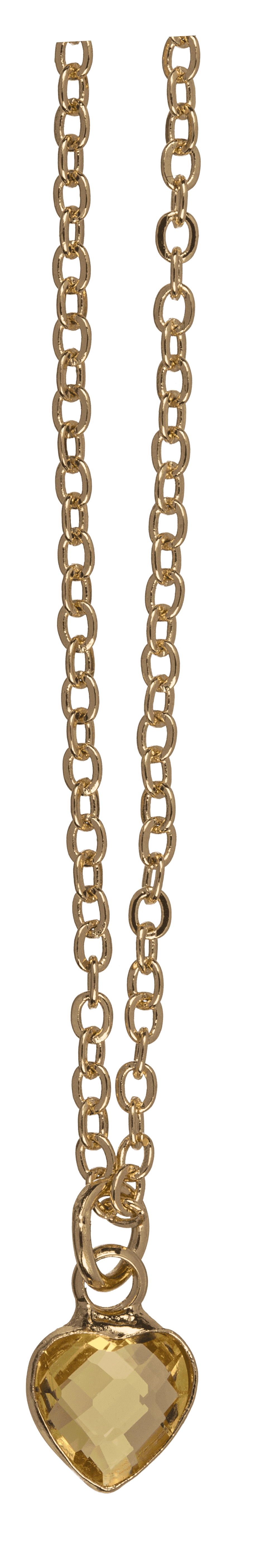 Necklace, with glass crystal in heart shape,