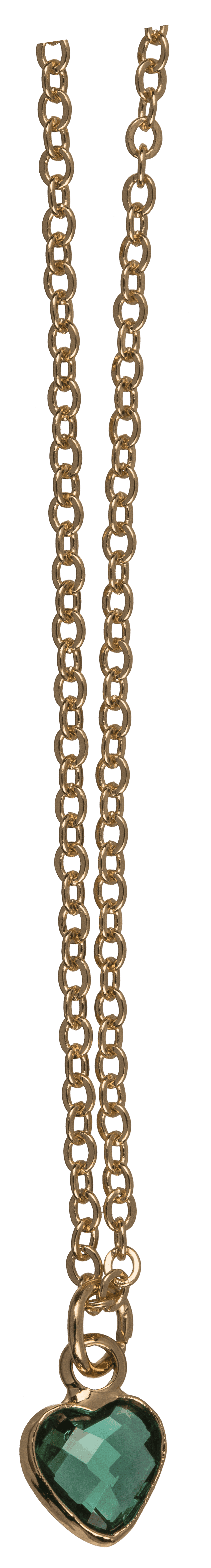 Necklace, with glass crystal in heart shape,