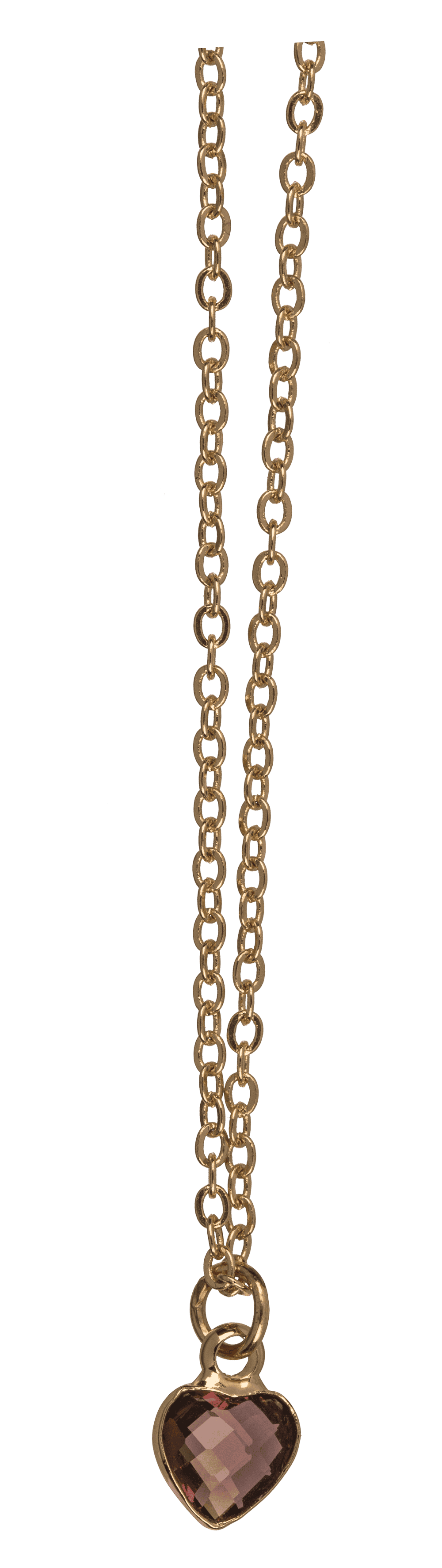 Necklace, with glass crystal in heart shape,