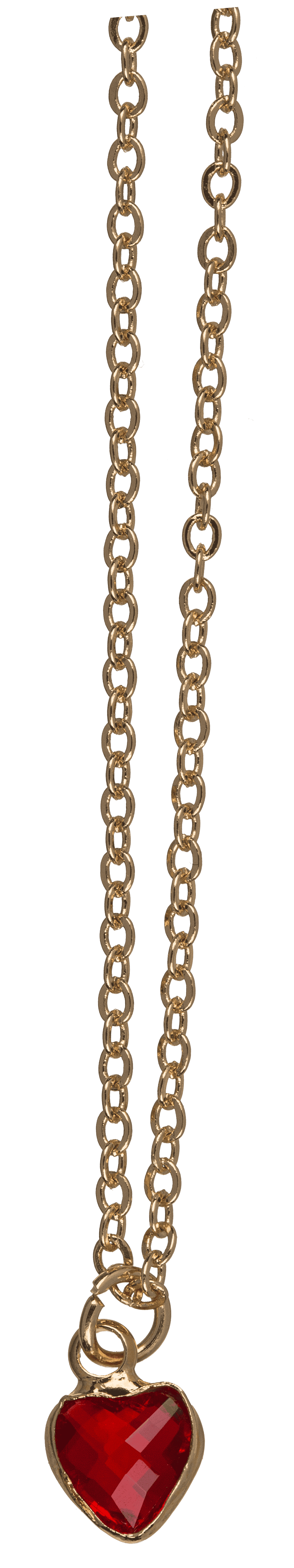 Necklace, with glass crystal in heart shape,