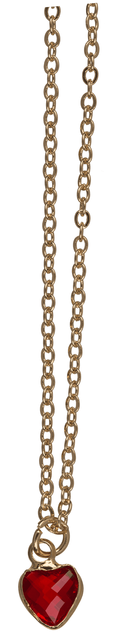 Necklace, with glass crystal in heart shape,