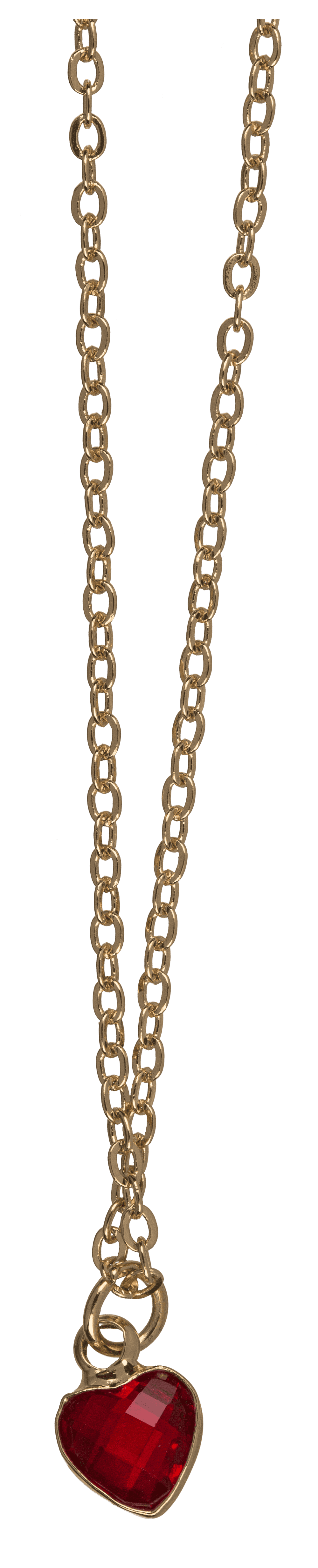 Necklace, with glass crystal in heart shape,