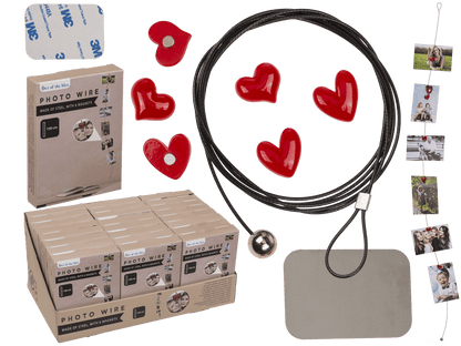 Photo steel wire with 6 magnets, Heart,