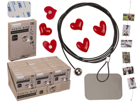 Photo steel wire with 6 magnets, Heart,