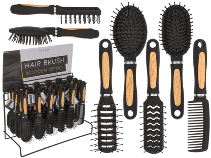 Hairbrush in wooden optic,