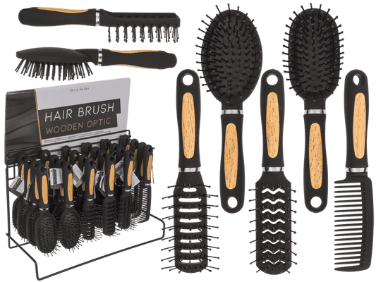 Hairbrush in wooden optic,