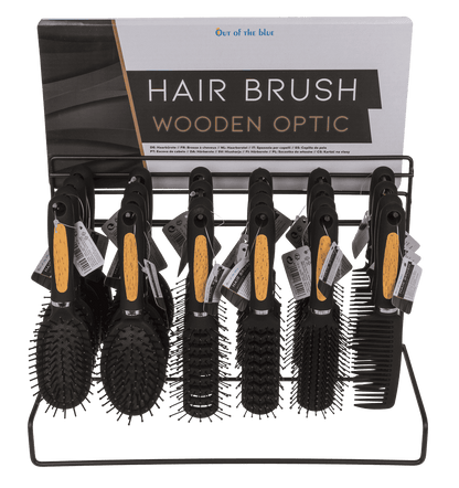 Hairbrush in wooden optic,