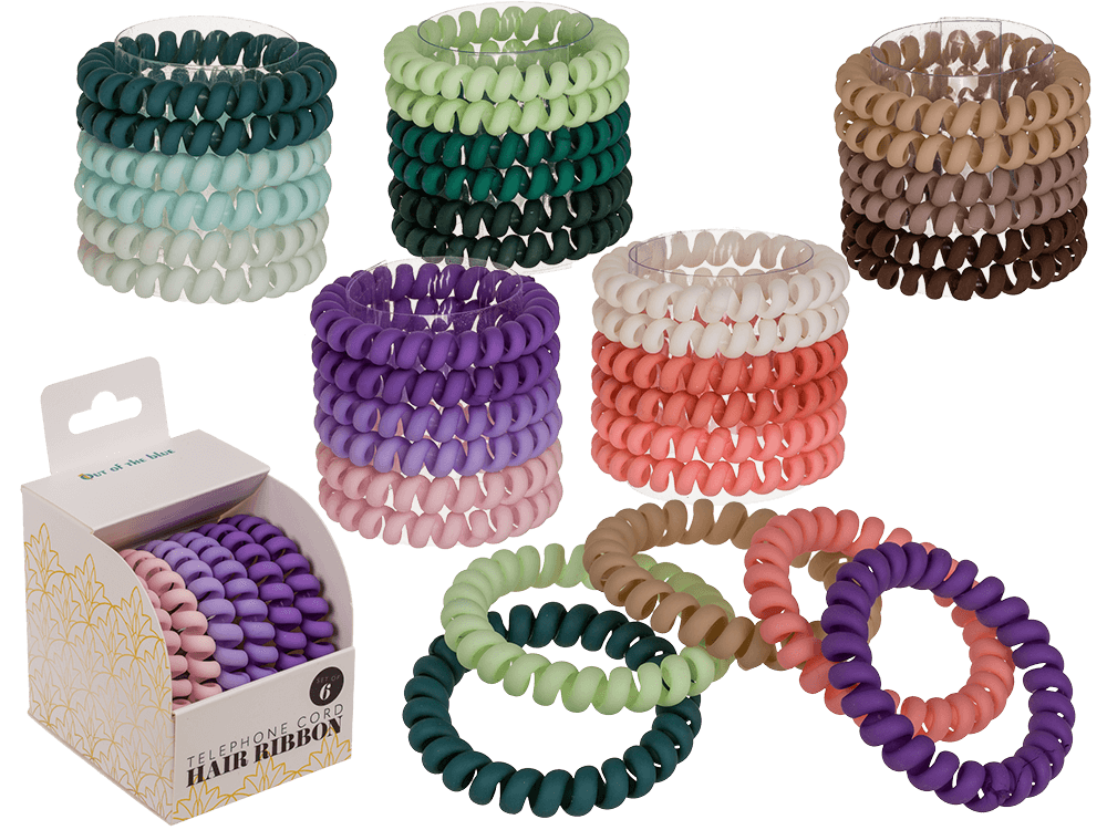 Spiral hair ribbon, Telephone cord, matte,