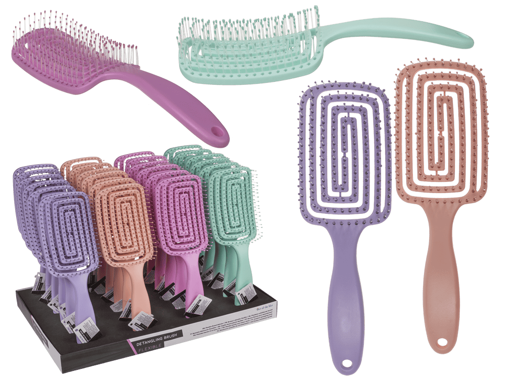 Flexible detangling brush,